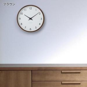 天然木のシンプルな掛け時計(電波時計)「カンパーニュ」の商品写真