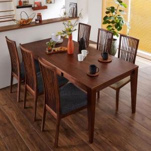 幅4段階に変えられるウォルナット材の伸長式ダイニングテーブルの商品写真