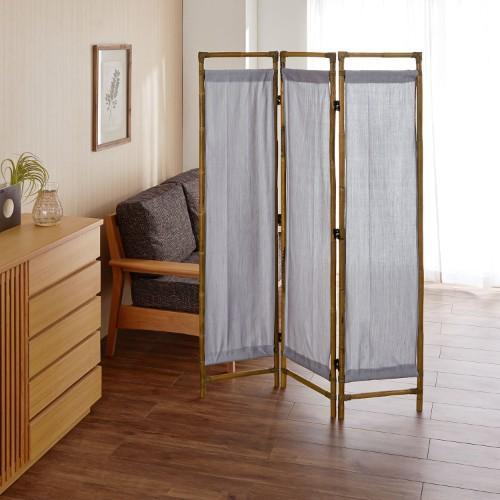 ラタンとファブリックのパーテーションの商品写真