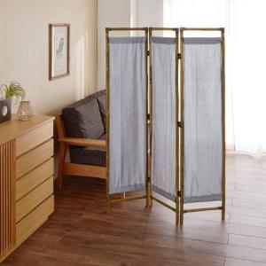 ラタンとファブリックのパーテーションの商品写真