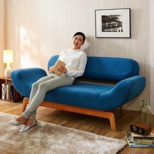 ブナ材フレームのデザインソファー(2人掛け)の商品写真