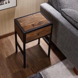 ブロック天板のビンテージ調サイドテーブルの商品写真