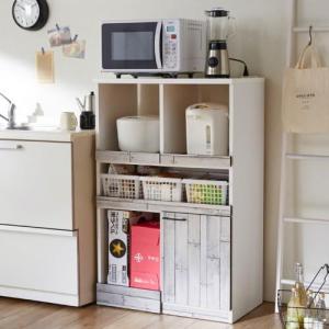 ペットボトルも収納OK!バスケット付きレンジ台