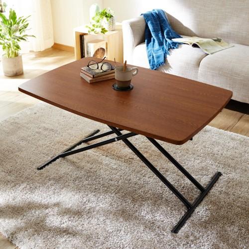 折りたたんで収納できる昇降式リビングテーブルの商品写真