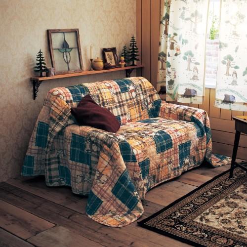 綿100%のウォッシュキルトマルチカバーの商品写真