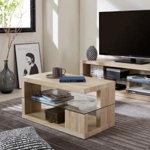 ガラス棚板のリビングテーブルの商品写真