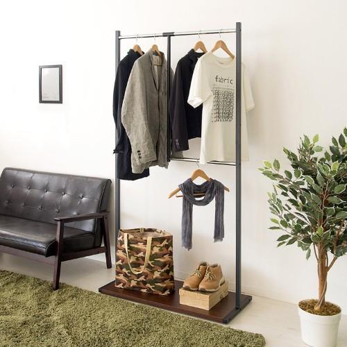 移動もラクラク!仕分けて収納できるハンガーラック<幅90cm>の商品写真