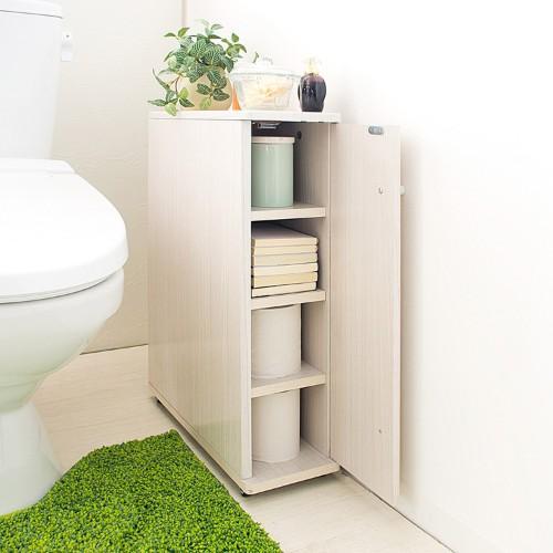 キャスター付きスリムトイレ収納ラック<16×45cm>の商品写真