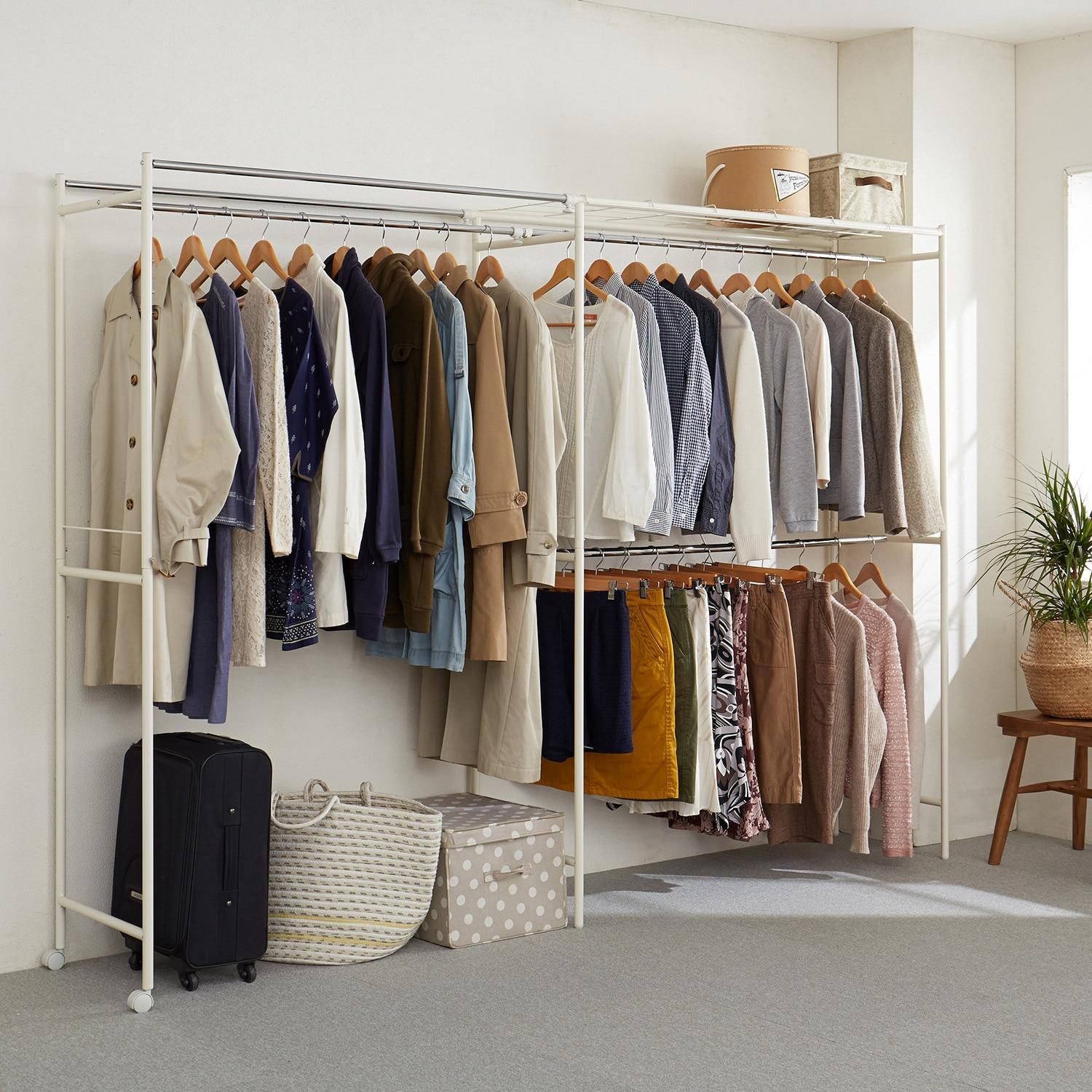 幅伸縮式クローゼットハンガーラックの商品写真