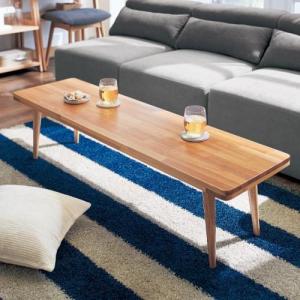 【大型商品送料無料】作業台にもなる天然木の折れ脚リビングテーブルの商品写真