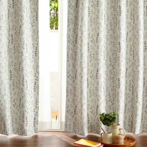 【58サイズ】水彩タッチボタニカル柄のカーテンの商品写真