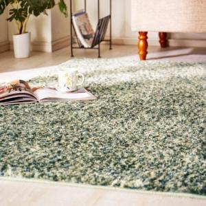 コンパクトに折りたためるミックス調シャギーラグの商品写真