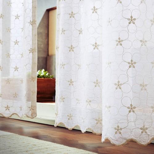 【58サイズ】スカラップがかわいいトルコ刺繍レースカーテンの商品写真