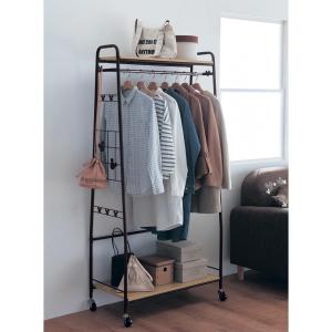 棚付きハンガーラック「ミッキーモチーフ」の商品写真