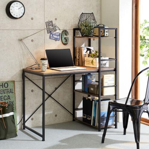 ブルックリンスタイルのラック付きデスクの商品写真