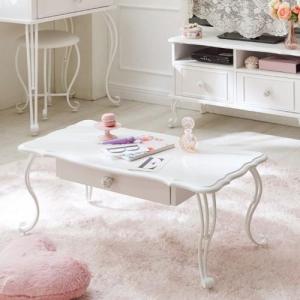 エレガントな猫脚の姫系リビングテーブルの商品写真