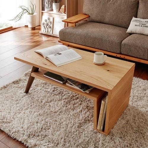 マガジンラック付きアシンメトリーリビングテーブルの商品写真