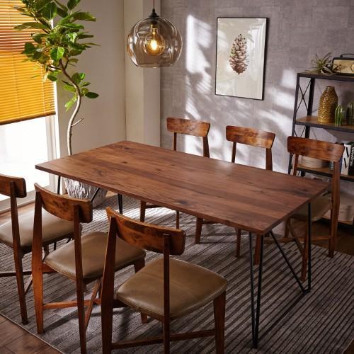 【サイズオーダー】ウォルナット材天板の脚を選べるダイニングテーブル<4人用/6人用>の商品写真