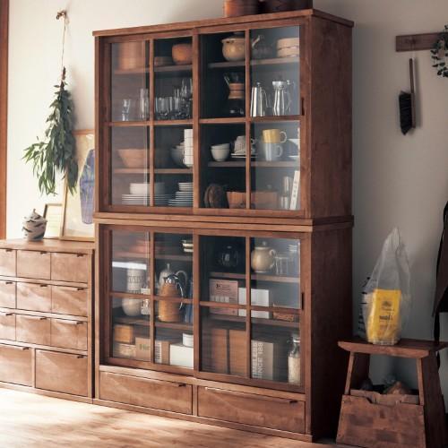 【大型商品送料無料】あたらしくて懐かしい。水屋箪笥風引戸キャビネットの商品写真