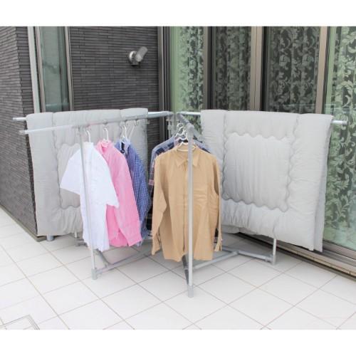 伸縮アーム付きで布団が4枚干せる軽量アルミ製室内室外兼用物干しの商品写真