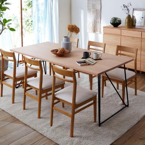 【サイズオーダー】ビーチ材天板の脚を選べるダイニングテーブル<4人用/6人用>の商品写真