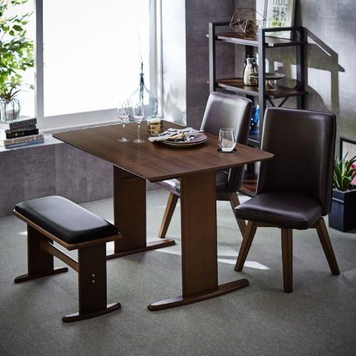 ベンチが収納できる!バタフライ天板のダイニングテーブル4点セット<4人用>の商品写真