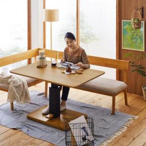 冬には布団いらずのこたつになる!昇降式テーブル<ナチュラルのみ>の商品写真