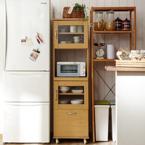 幅45cmの木目調スリムレンジ台の商品写真