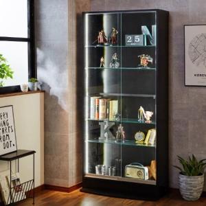 LEDライト・鍵付き大型コレクションキャビネット(引き戸タイプ)の商品写真