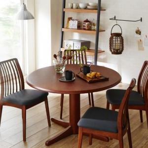 【大型商品送料無料】天然木の円形テーブルの商品写真