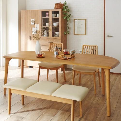 【イージーオーダー】天然木の変形ダイニングテーブル<4人用/6人用>の商品写真