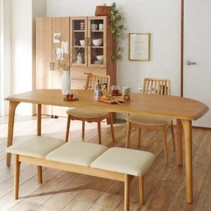 【イージーオーダー】天然木の変形ダイニングテーブル<4人用/6人用>の商品写真