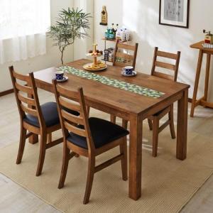 タイルが可愛いダイニングテーブル5点セット<4人用>の商品写真