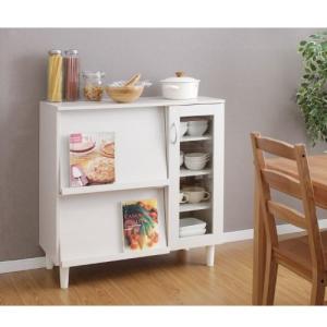 フラップ扉で隠せる!脚付きコンパクトレンジ台