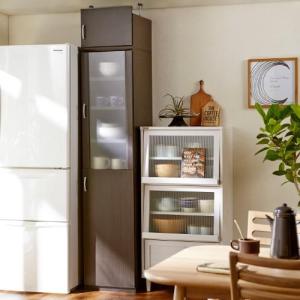 【幅1cmピッチサイズオーダー】隙間突っ張りカップボード(日本製)