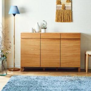 オーク材のシンプルキャビネットの商品写真