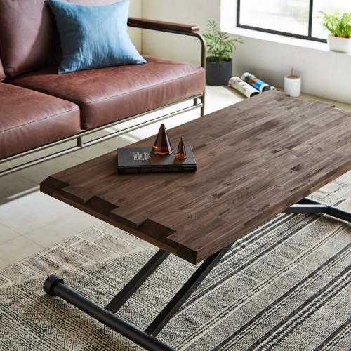 シャビー天板の昇降テーブルの商品写真