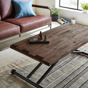 シャビー天板の昇降テーブルの商品写真