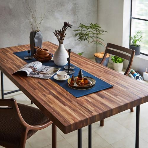 ウォルナット材のモザイクダイニングテーブルの商品写真