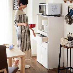 収納部の開閉楽々!ステンレス天板のレンジ台