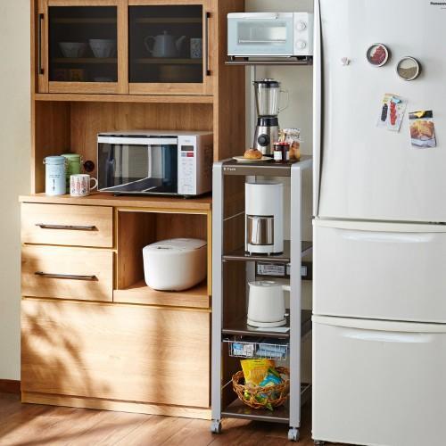 奥行47.5cmのキャスター付きスリムレンジラック(ハイタイプ)の商品写真