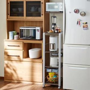 奥行47.5cmのキャスター付きスリムレンジラック(ハイタイプ)