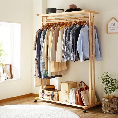 【日本製】収納力1.5倍!ハンガーラックの商品写真