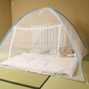 シングル布団が2枚敷けるワンタッチで広げられる蚊帳【収納コンパクト】の商品写真