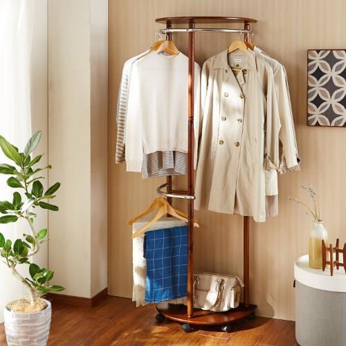 木製半円型省スペースハンガーラック<幅60cm>の商品写真