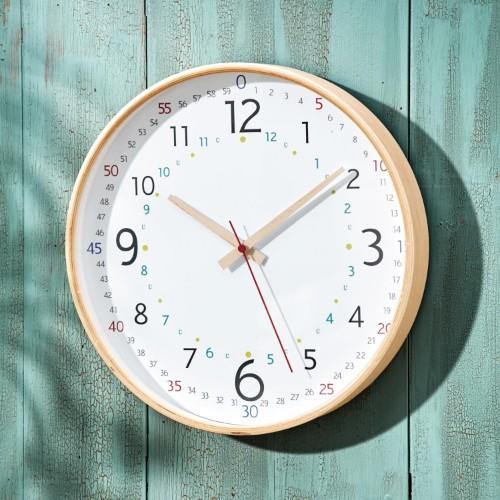 子どもも見やすい木製知育掛け時計の商品写真