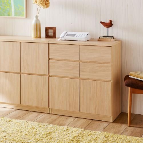 テレビ台にもなる引出し付きリビングキャビネットの商品写真