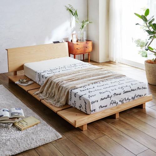 オーク材のナチュラルローベッドの商品写真