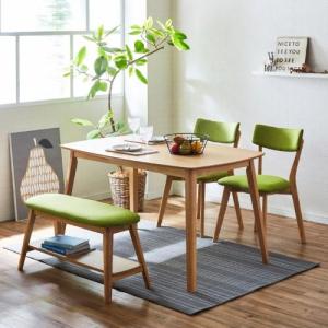 天然木のダイニング4点セット(幅135cm)の商品写真