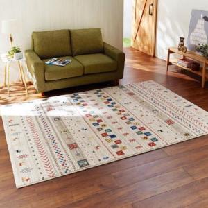 カジュアルギャッベデザインのベルギー製ウィルトン織ラグの商品写真